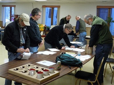 Birkie Patrollers checking in at the registration table