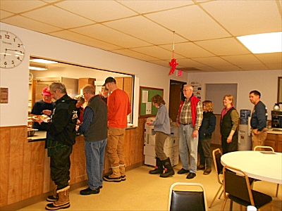 Chefs serving dinner